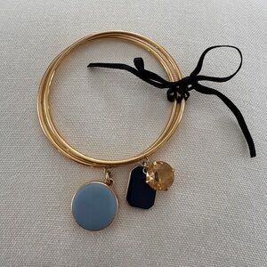 Coach Elegant Gold Bangle Set with Charms